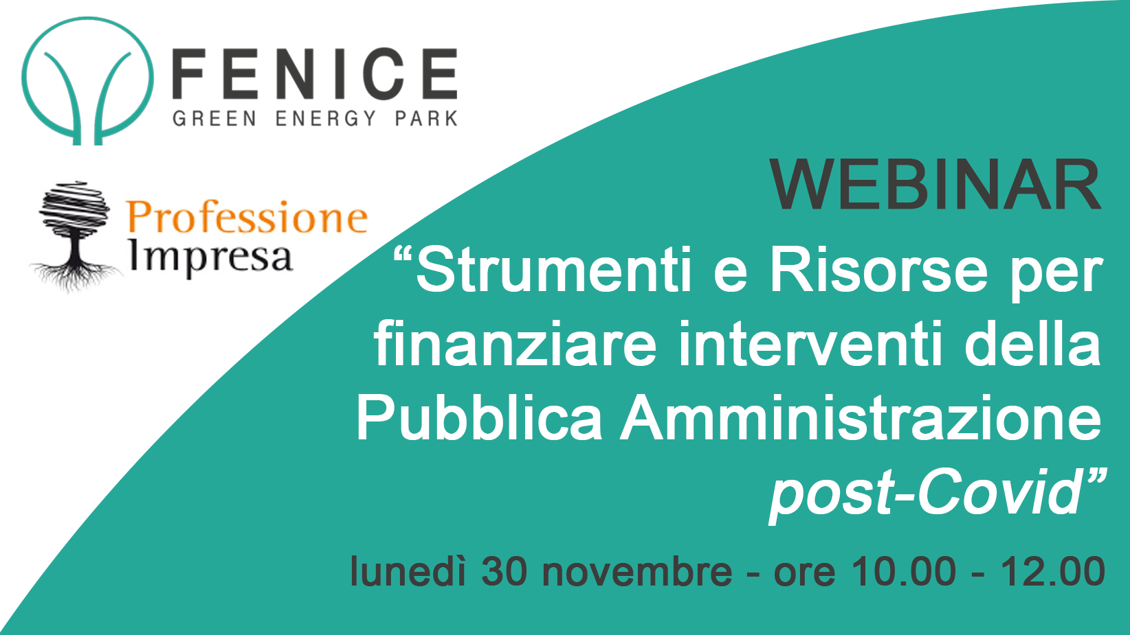 Locandina "strumenti e risorse finanziarie post-Covid"